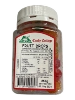 Candy Cottage Fruit Drops 250g Jar