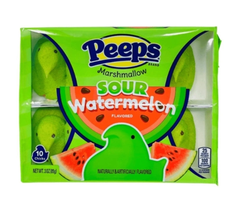 Peeps Sour Watermelon Flavored Marshmallow Chicks Gluten Free 85g