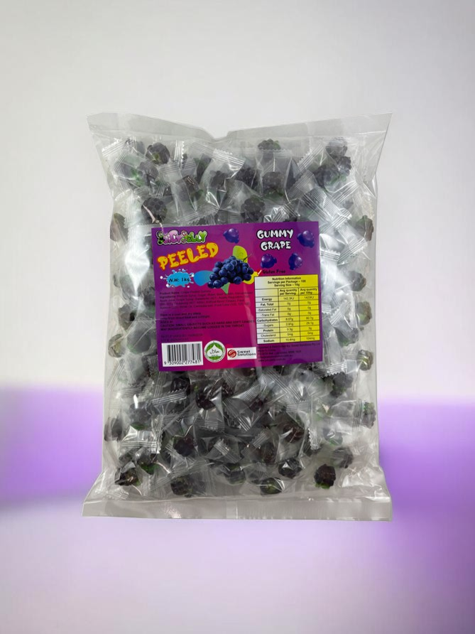 Juicy Jelly Peeled Gummy Gummies Grape Flavoured Gluten Free 100g bag Viral Tik Tok Candy