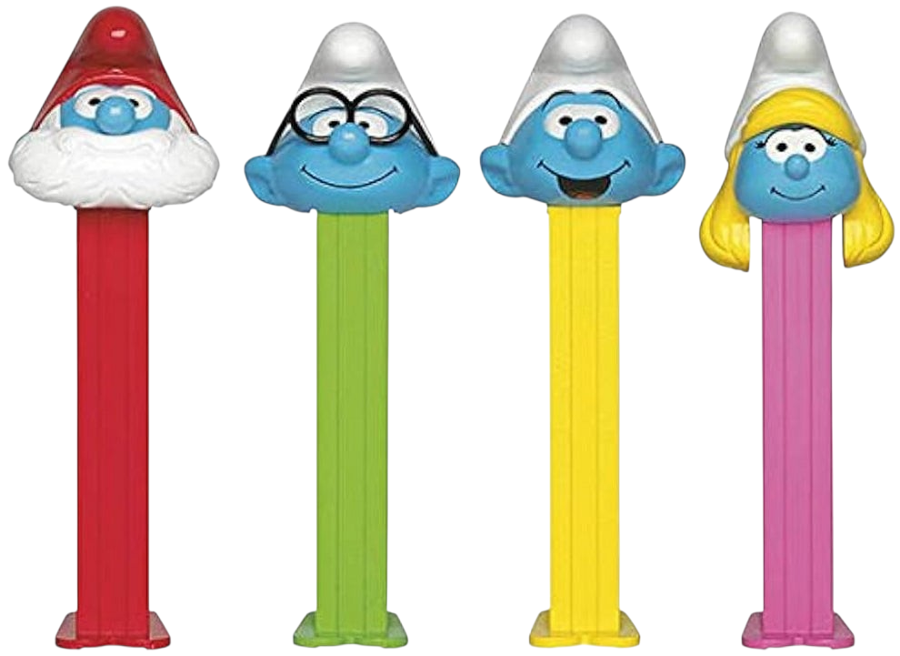 Smurfs Pez Dispensers Pappa Smurf Smurfette Brainy Smurf Gluten Free 24.7g