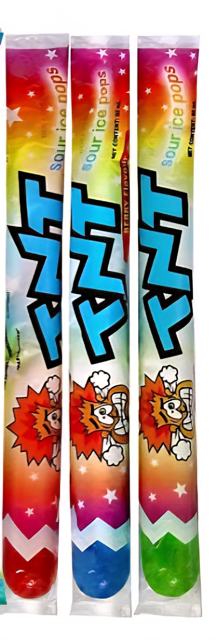 TNT Sour Ice Pops Ice Blocks Freezer Pops Popsicles Treats Blue Raspberry Raspberry Lemon Lime Flavours Gluten Free 90ml each