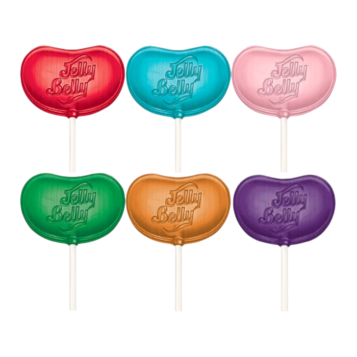 Jelly Belly Assorted Lollipops Randomly Selected Flavour - Very Cherry Bubblegum Berry Blue Grape Tangerine Green Apple