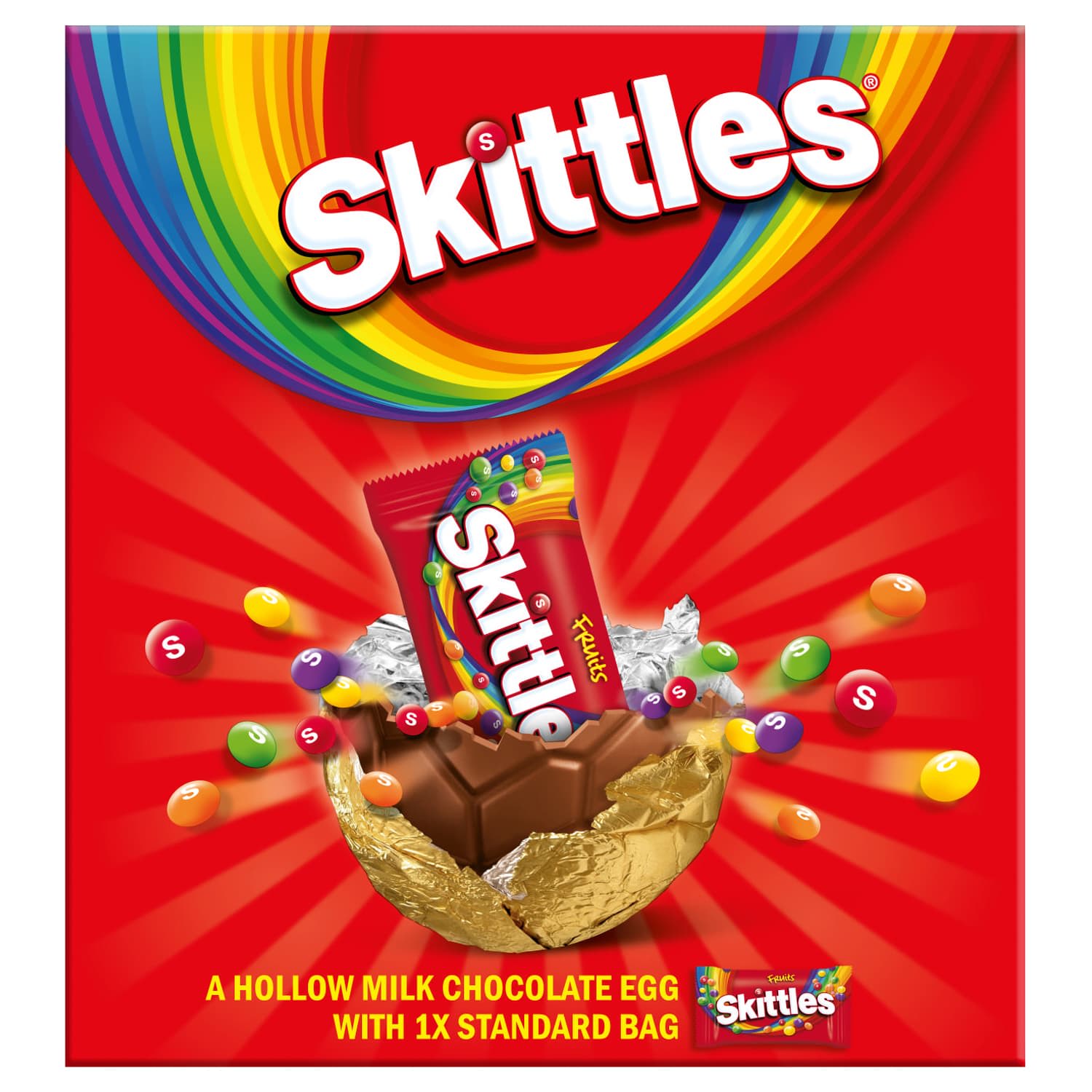 UK Skittles Large Chocolate Egg Gift Box 195g BBD: 26/5/24