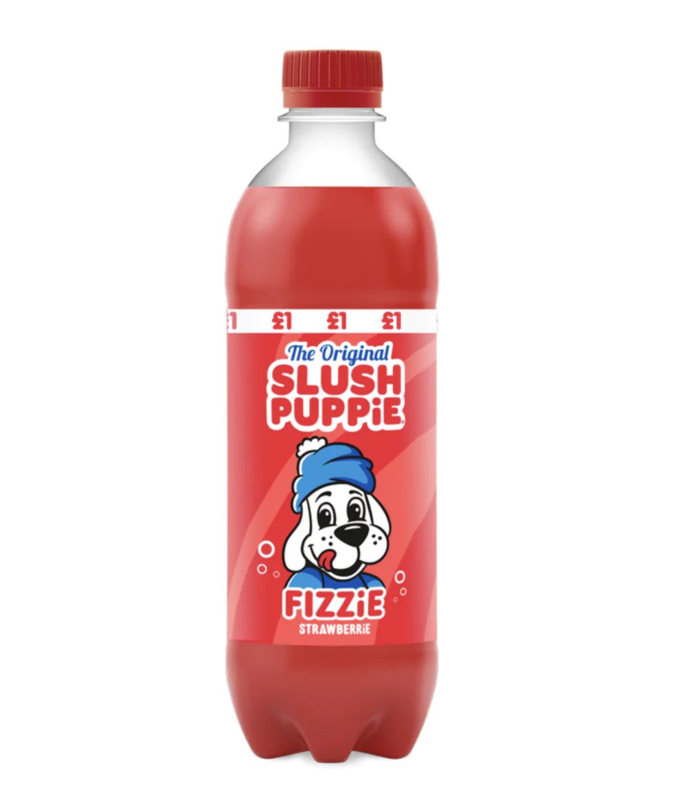 Slush Puppie Fizzie Strawberry Soda Bottle 500ml BBD: 31/08/24