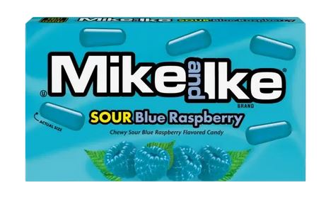 Mike and Ike Sour Blue Raspberry Flavoured Candies Gluten Free Theatre Box 120g