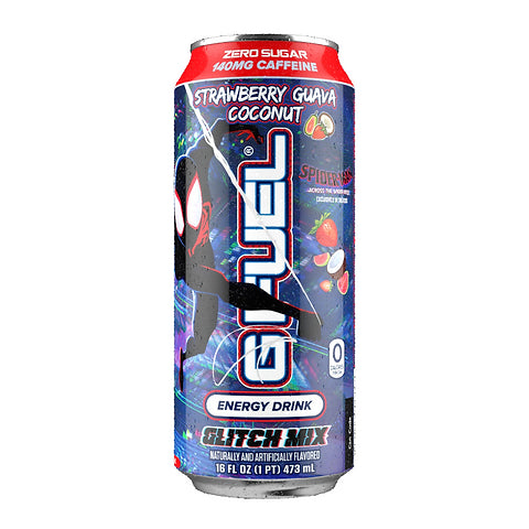 G-Fuel Spiderman Glitched Mix Strawberry Guava Coconut Zero Sugar Energy Drink 473ml