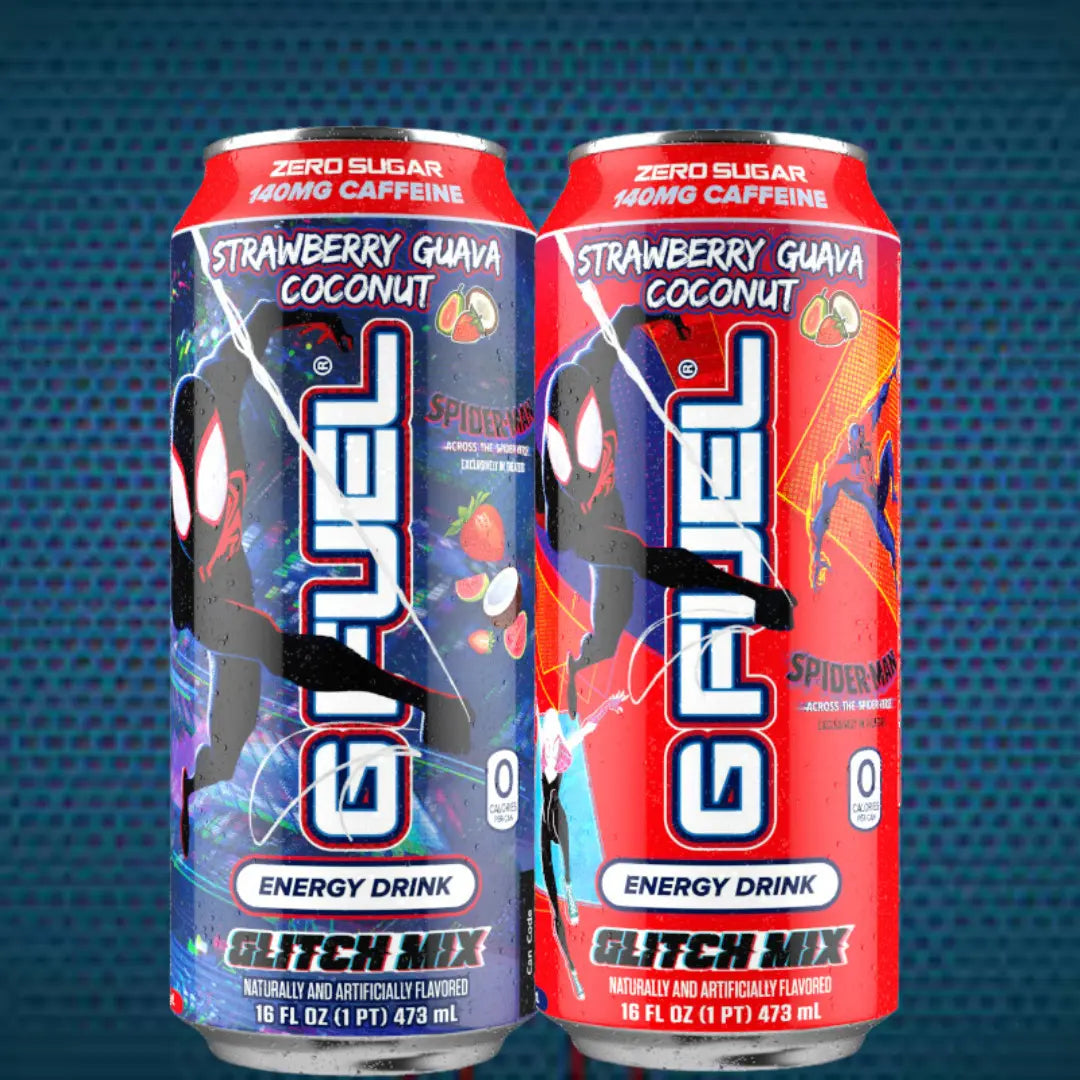 G-Fuel Spiderman Glitched Mix Strawberry Guava Coconut Zero Sugar Energy Drink 473ml