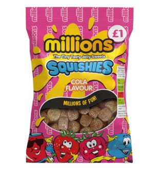 UK Millions Squishies Cola Flavour Gummy Candy Bag 120g
