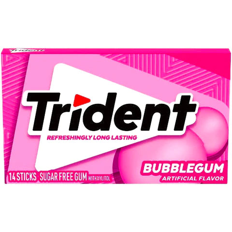 Trident Bubblegum Sugar Free Gum 14 Sticks