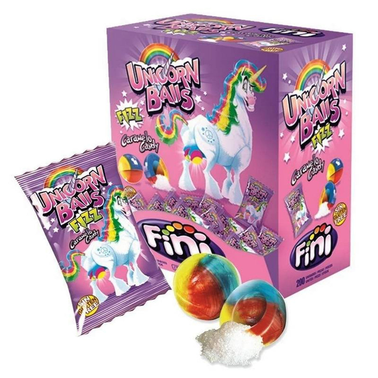 Fini Unicorn Balls Fizzy Gum Balls Gluten Free 5g