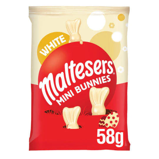 UK Maltesers Mini White Chocolate Bunnies Bag 58g