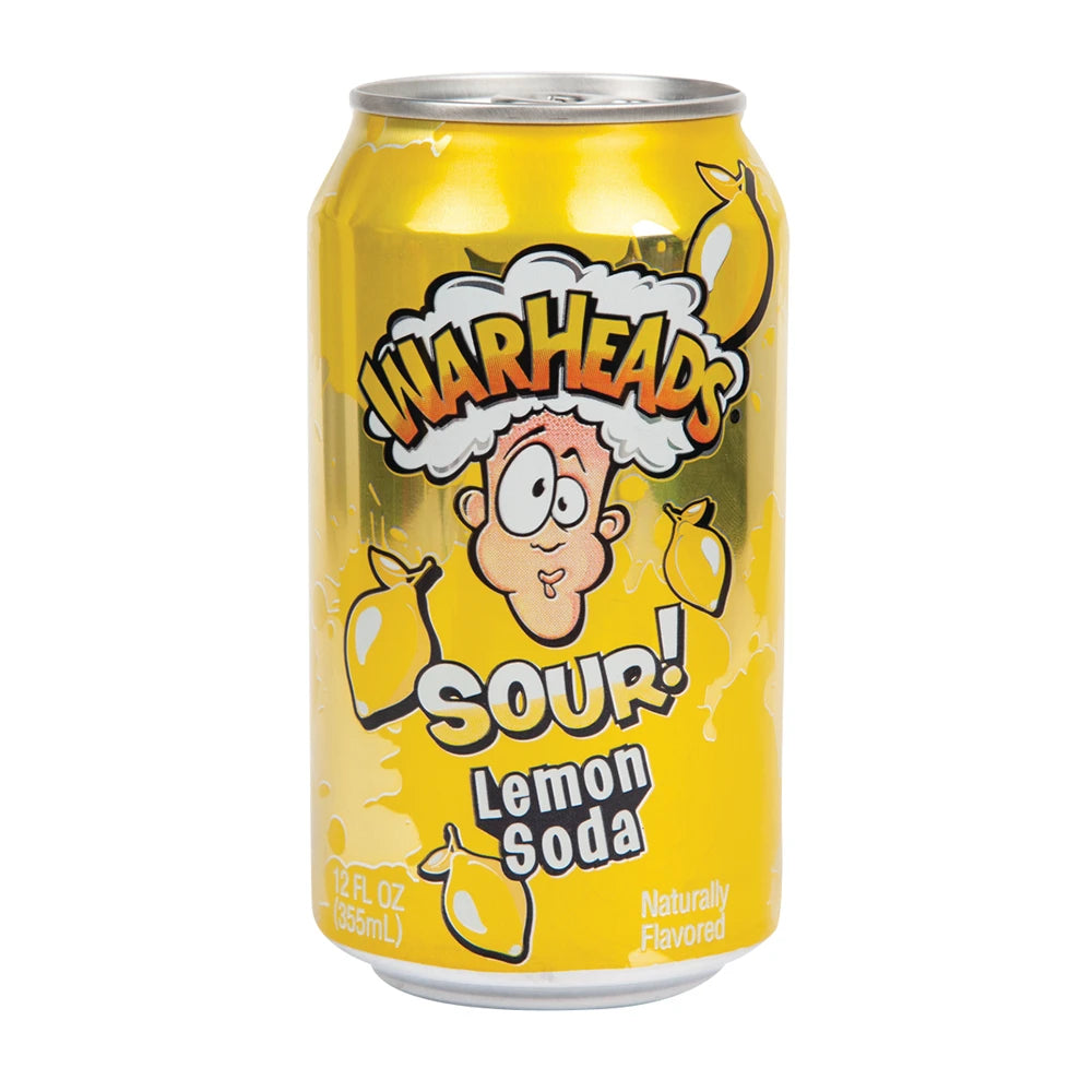 Warheads Limited Edition Sour Lemon Soda Soft Drink 355mllays