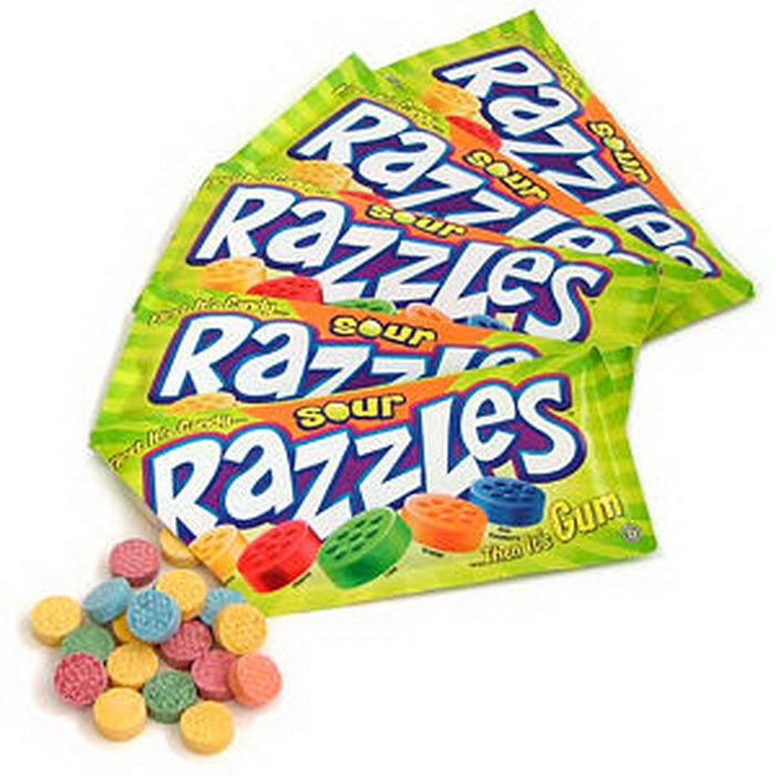 Razzles Sour First It's Candy Then It's Gum 40g Packet