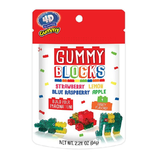 4D Gummy Gummi Blocks Candy Gluten Free 64g