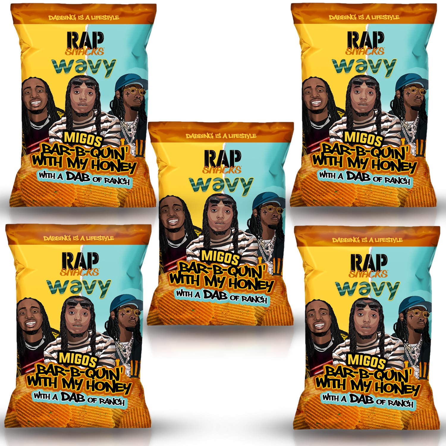 Rap Snacks Migos Bar B Quin with My Honey with a Dab of Ranch Chips 78g