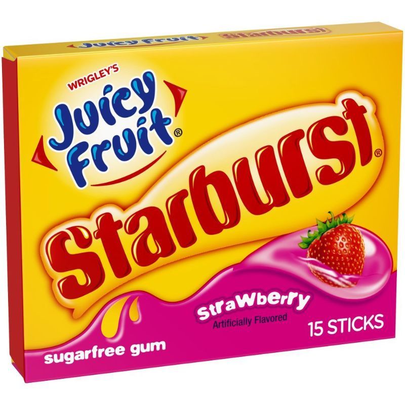 Juicy Fruit Starburst Strawberry Sugarfree Gum USA