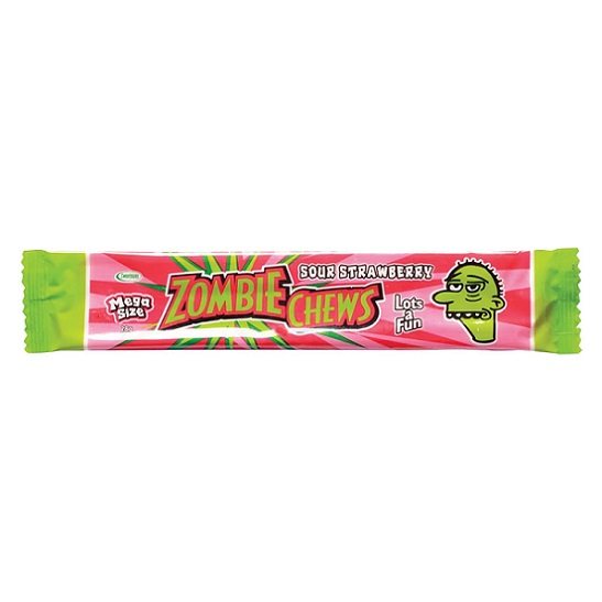 Zombie Chews Sour Strawberry Flavoured Bar Gluten Free 28g