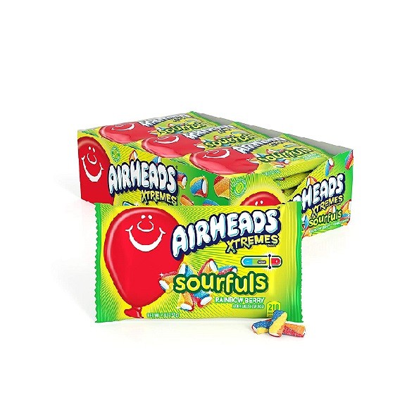 Air Heads Airheads Xtremes Sourfuls Rainbow Berry Flavour Bites Chewy Candy 57g Packet