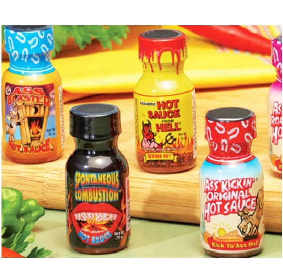 Ass Kickin' Xtreme Extreme Heat Mini Bottle Hot Sauce Set 4 x 22ml Gift Sample Pack