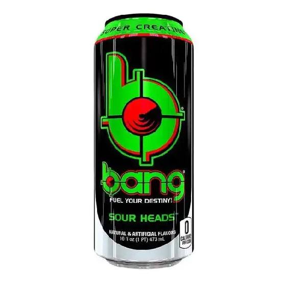 Bang Energy Drink Sour Heads RTD No Sugar No Carbs Gluten Free 473ml