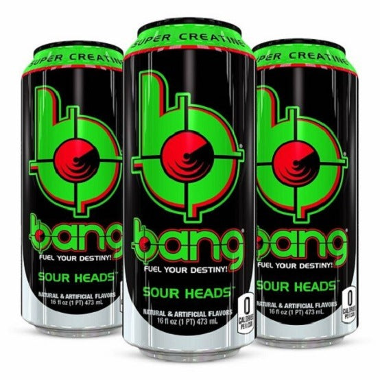 Bang Energy Drink Sour Heads RTD No Sugar No Carbs Gluten Free 473ml