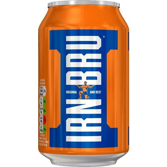 Barr Irn Bru Sparkling Fruit Flavour UK Soft Drink Soda 330ml Can