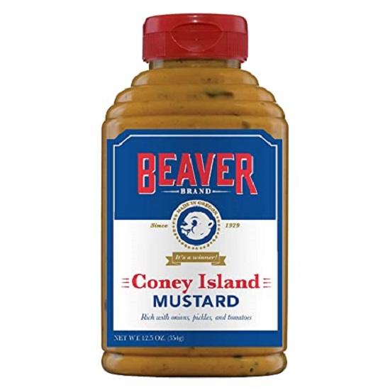 Beaver Coney Island Hot Dog Mustard Squeeze Bottle Gluten Free 354g