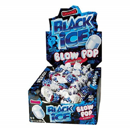 Charms Blow Pops Black Ice Lollypop Lollipop with Bubble Gum Centre Gluten Free 18g