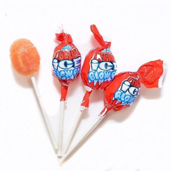 Charms Blow Pops Cherry Ice Lollypop Lollipop with Bubble Gum Centre Gluten Free 18g