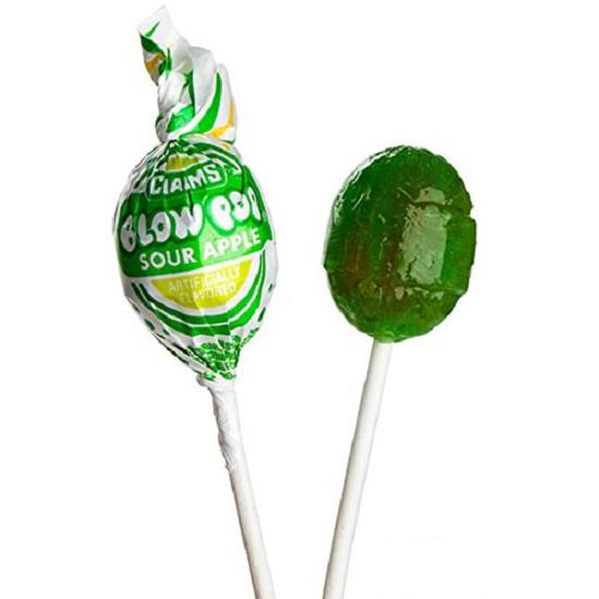 Charms Blow Pops Sour Apple Lollypop Lollipop with Bubble Gum Centre Gluten Free 18g