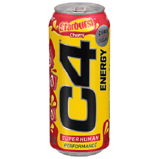 C4 Cellucor Energy Drink Starburst Cherry Flavour Zero Sugar RTD 473ml