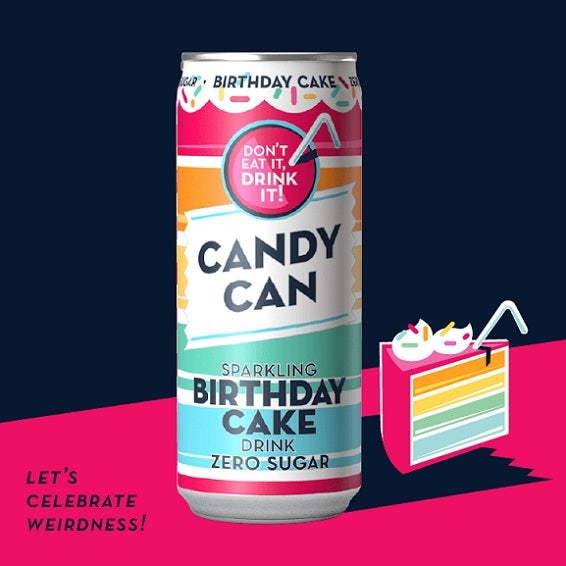 Candy Can Birthday Cake Soft Drink Zero Sugar Don't Eat it Drink It 330ml Can