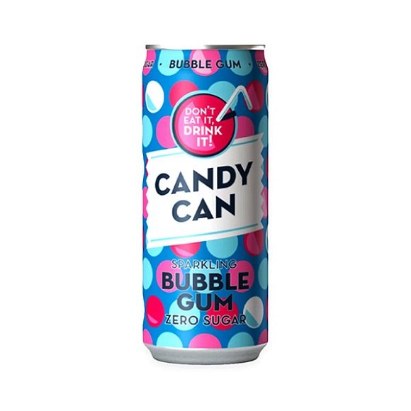 Candy Can Sparkling Bubble Gum Soda Soft Drink Zero Sugar Don't Eat it Drink It 330ml Can