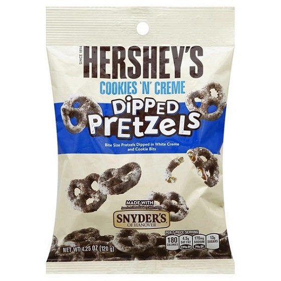 Hershey's Hersheys Cookies N Creme Dipped Pretzels Snack 120g Bag