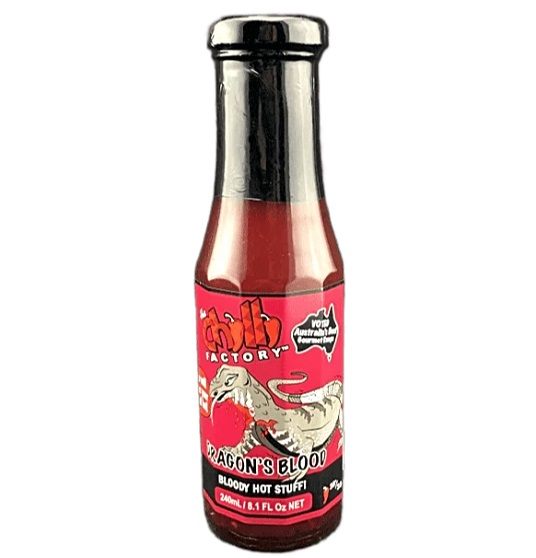 The Chill Factory Dragon's Blood Bloody Hot Stuff Sauce Gluten Free 240ml