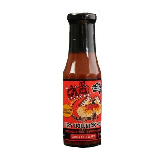   The Chilli Factory Hot Smokey Chilli Tomato Sauce Fiery Frillneck Hiss Gluten Free 240ml