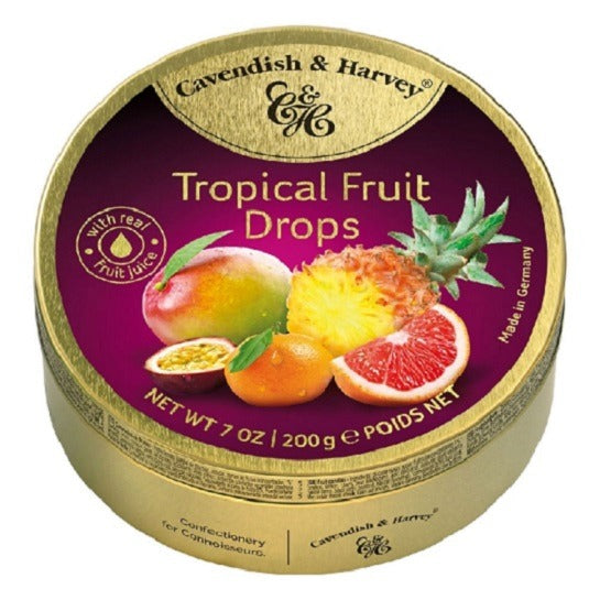 Cavendish and Harvey Tropical Fruit Drops 200g Tin