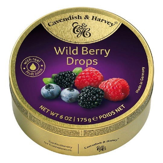 Cavendish and Harvey Wild Berry Drops 175g Tin