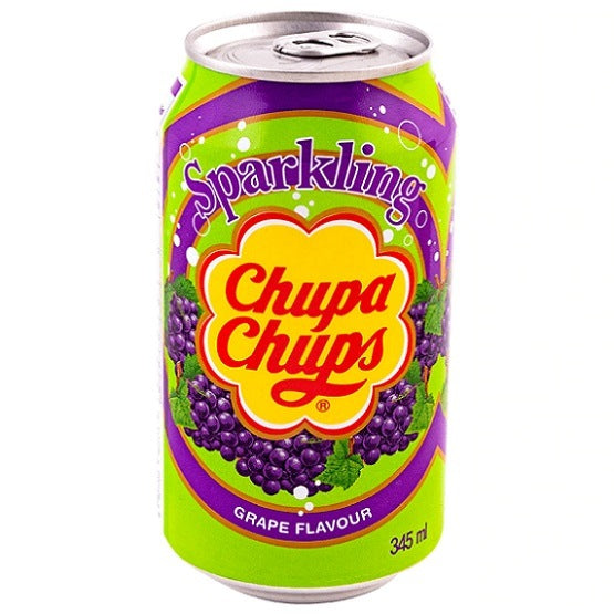 Chupa Chups Sparkling Grape Flavoured Soft Drink Soda Can 345ml