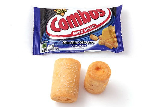 Combos Stuffed Snacks Cheddar Cheese Flavour Baked Cracker 48g Packet