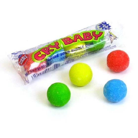 Dubble Bubble Cry Baby Extra Sour Bubble Gum Gluten Free 18g