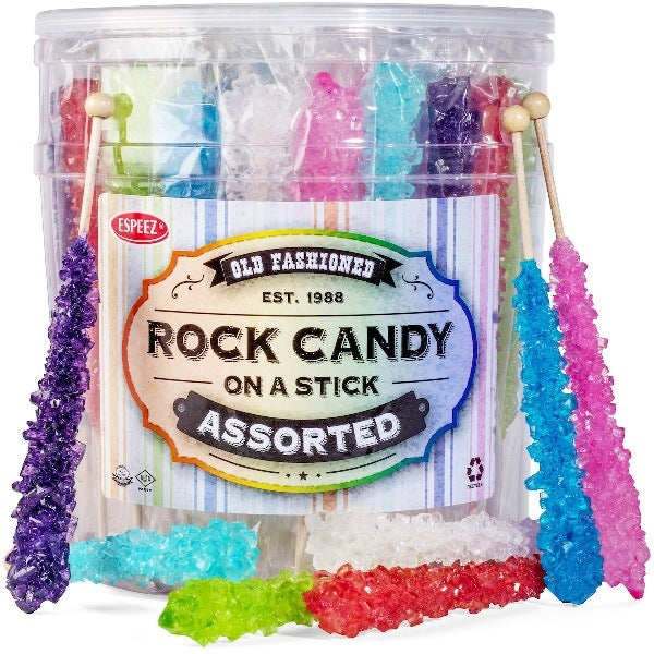 Old Fashioned Crystal Sticks Rock Candy Lollipops Variety of Flavours Colours