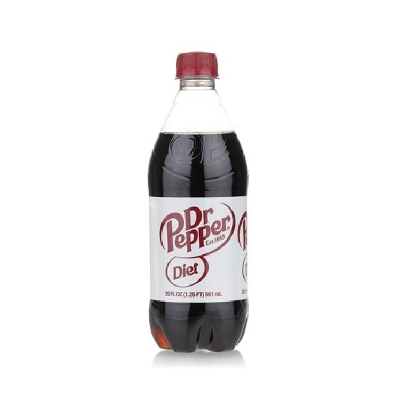 Diet Dr Pepper Soda Soft Drink Bottle 591ml