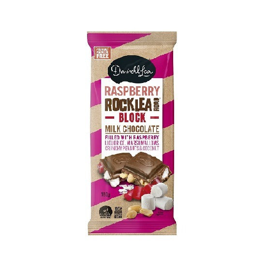 Darrell Lea Raspberry Rocklea Road Chocolate Block 180g