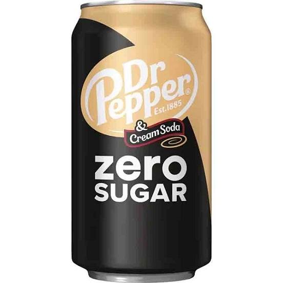 Dr Pepper Cream Soda Zero Sugar Soda Soft Drink Can 355ml