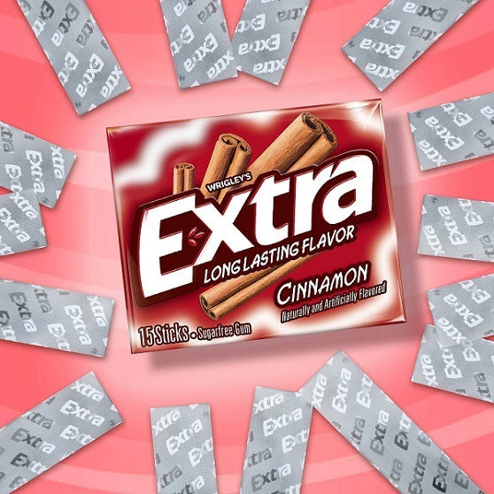 Wrigley's Wrigleys Extra Cinnamon Sugar Free Chewing Gum 15 Sticks Pack