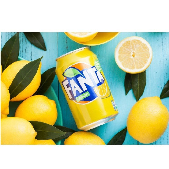 Fanta Lemon Flavoured UK Soda Soft Drink Can 330ml