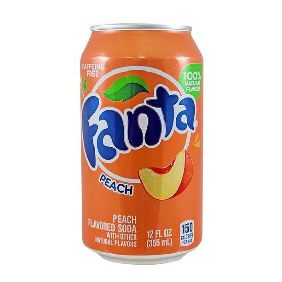 Fanta Peach Flavour USA Soft Drink Soda 355ml Can