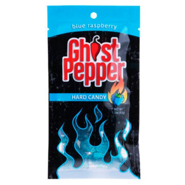 Ghost Pepper Hard Candy Wild Blue Raspberry Flavour 43g Packet