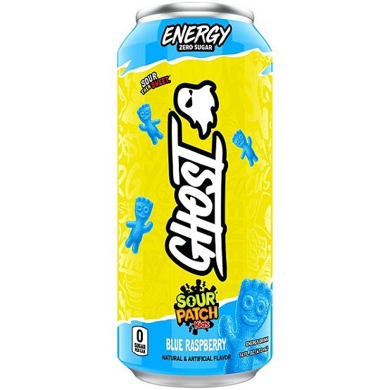 Ghost Sour Patch Kids Blue Raspberry Energy Drink RTD No Sugar Gluten Free Vegan 473ml